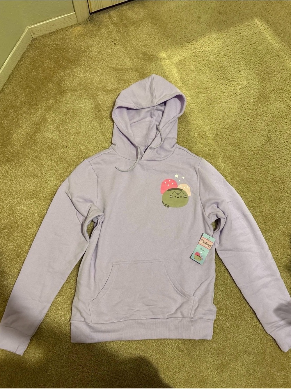 Lavender Pusheen Cute Cat Gumdrops Graphic Hoodie